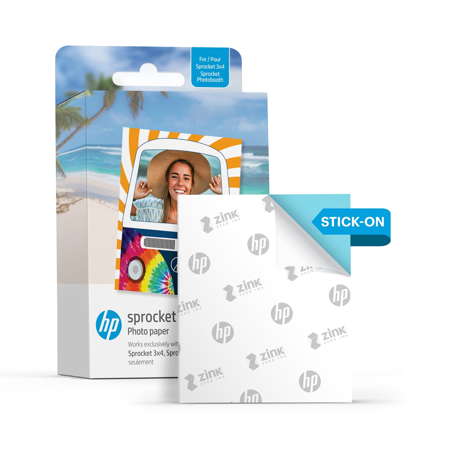 HP Sprocket 3.5 x 4.25” Zink Sticky-Backed Photo Paper (100 Pack) Compatible with HP Sprocket 3x4 Photobooth and Photo Printer Sprocket Printers