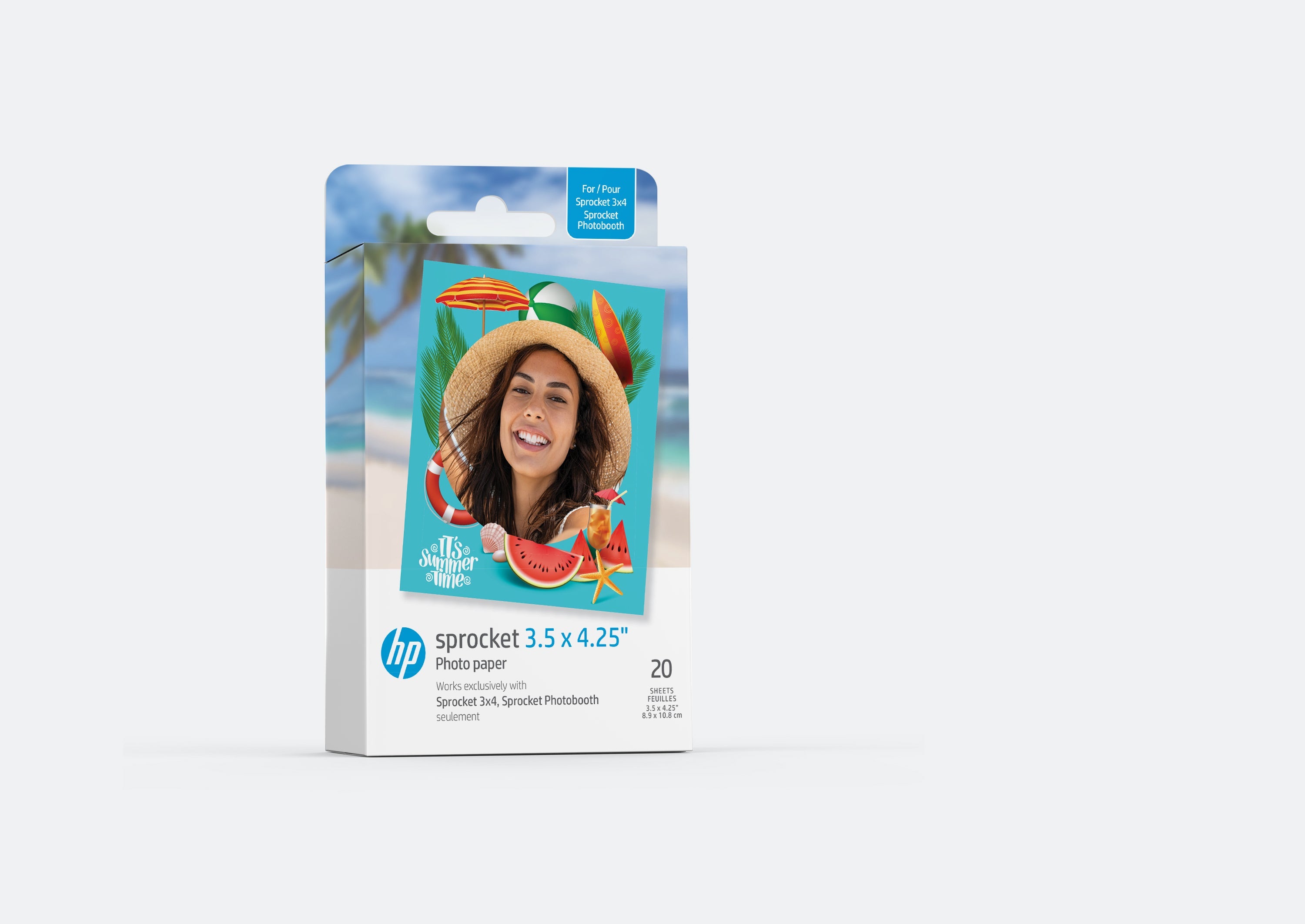 Фотобумага HP Sprocket Premium Zink с самоклеящейся основой размером 3,5 x 4,25 дюйма