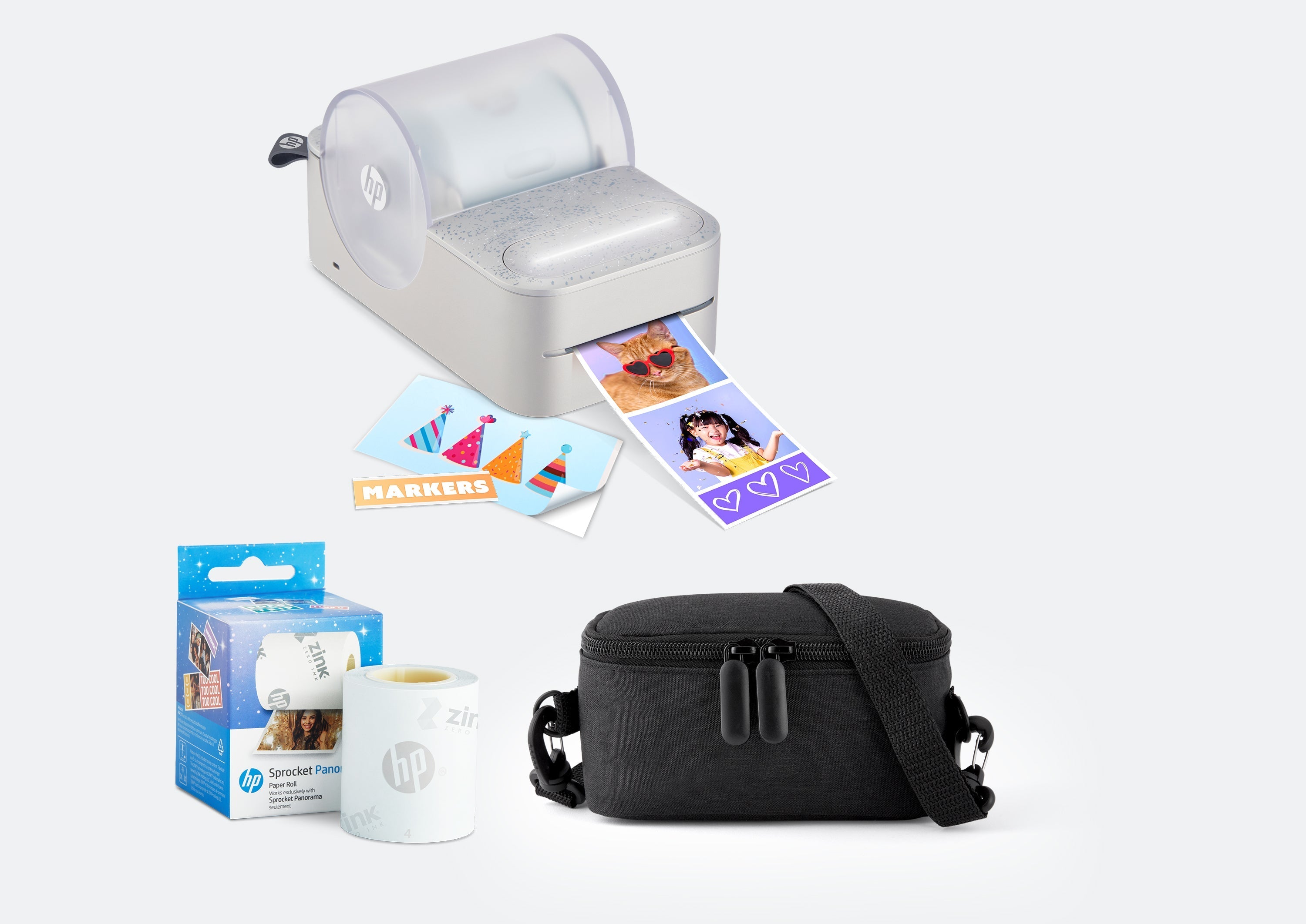 HP Sprocket Panorama Instant kannettava väritarra- ja valokuvatulostin aloituspaketti