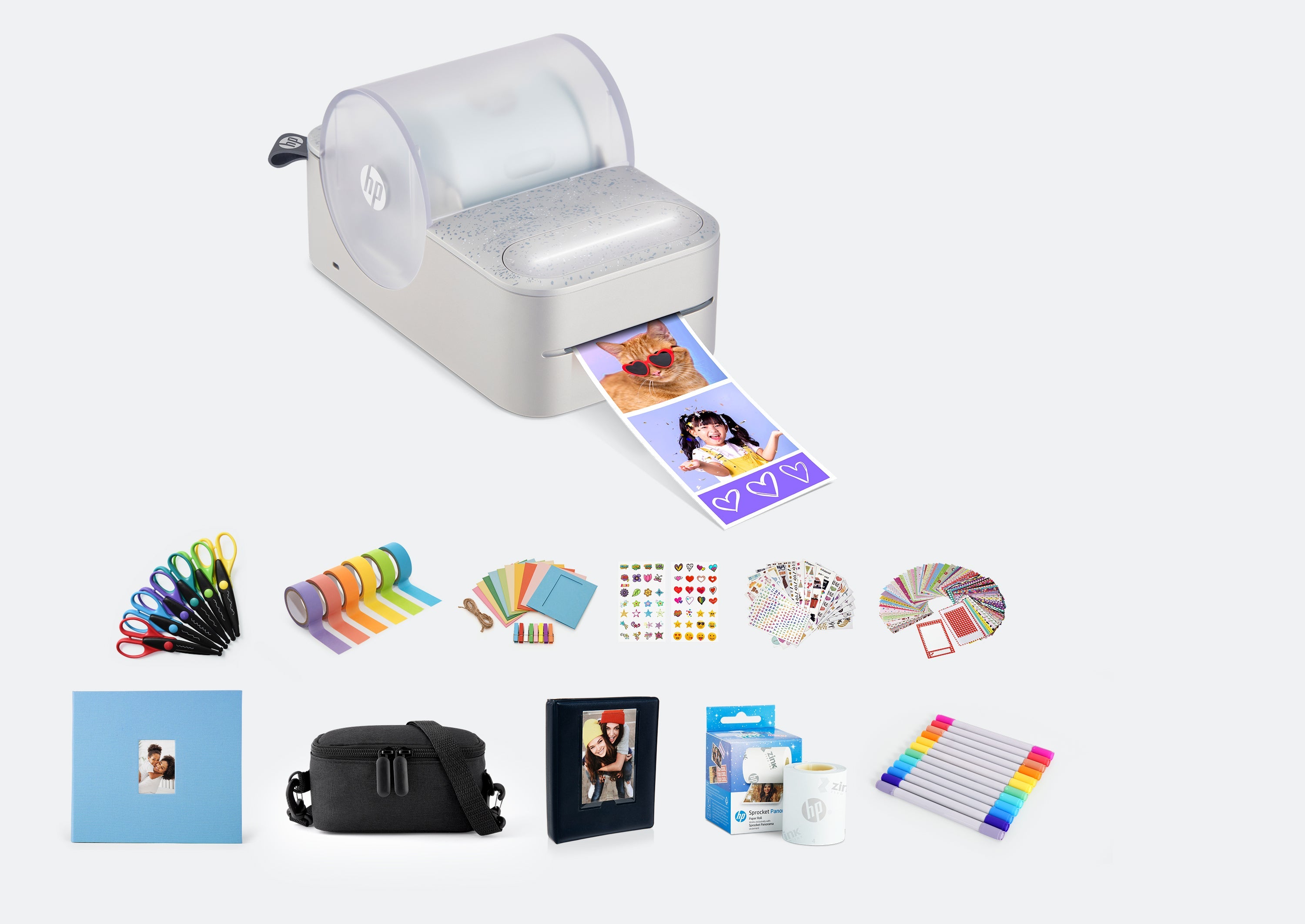 HP Sprocket Panorama Instant kannettava väritarra- ja valokuvatulostin askartelupaketti