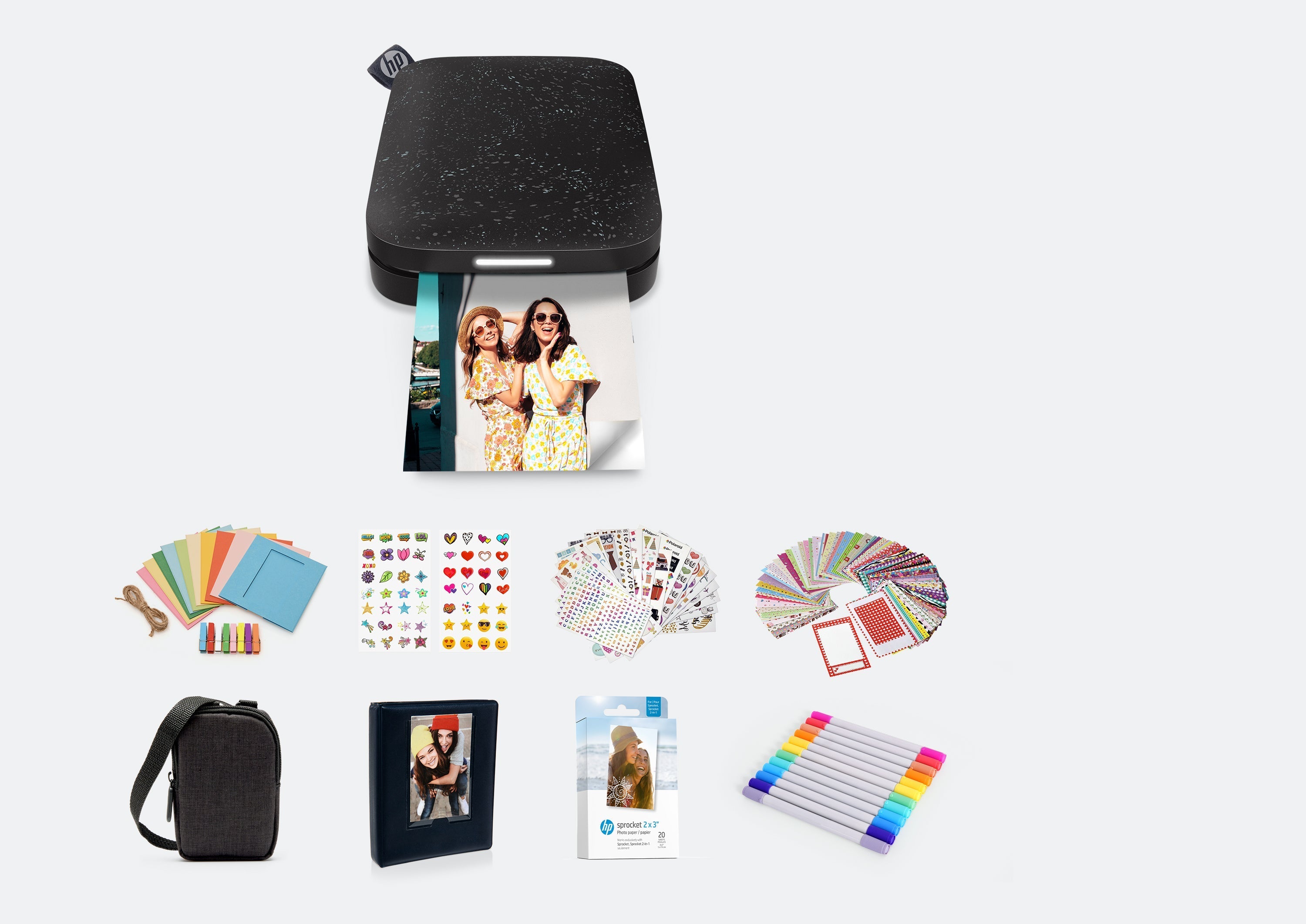 HP Sprocket 2x3 Portable Instant Photo Printer Scrapbook Bundle