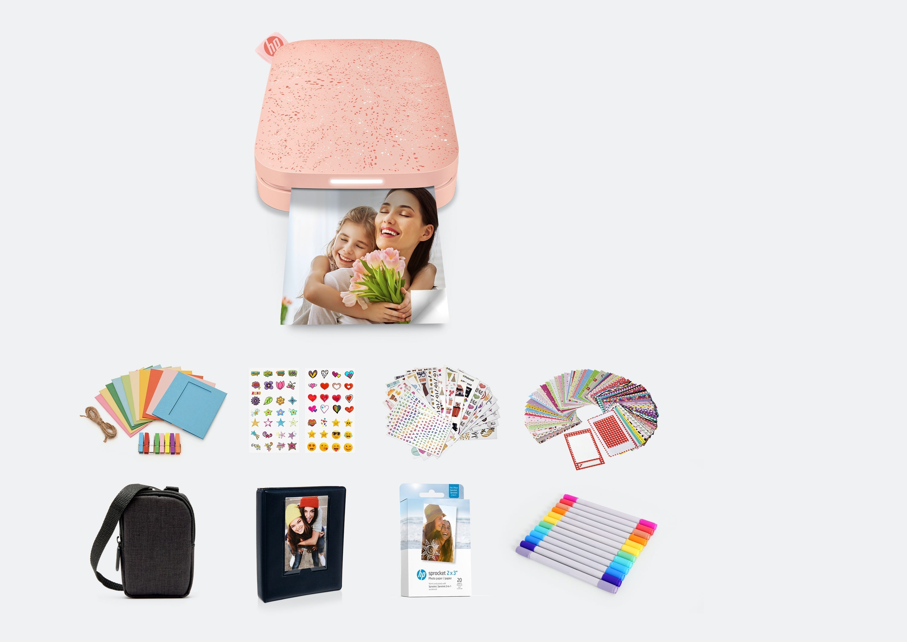 HP Sprocket 2x3 Portable Instant Photo Printer Scrapbook Bundle