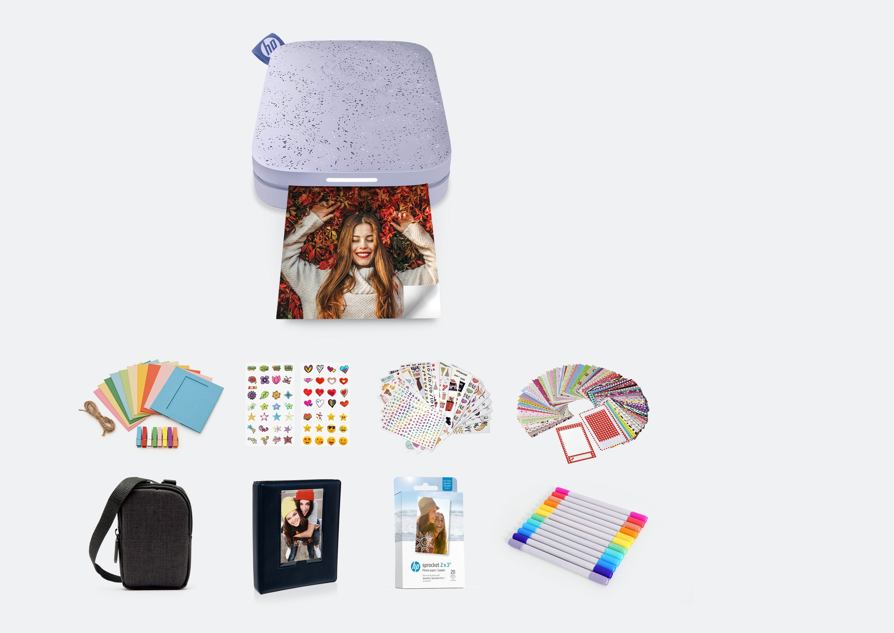 HP Sprocket 2x3 Portable Instant Photo Printer Scrapbook Bundle